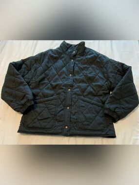 Social Standard by Sanctuary Quilted Snap Front Jacket Black Women's size Large